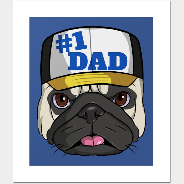 Pug #1 Dad Fathers Day Wall Art by Noseking